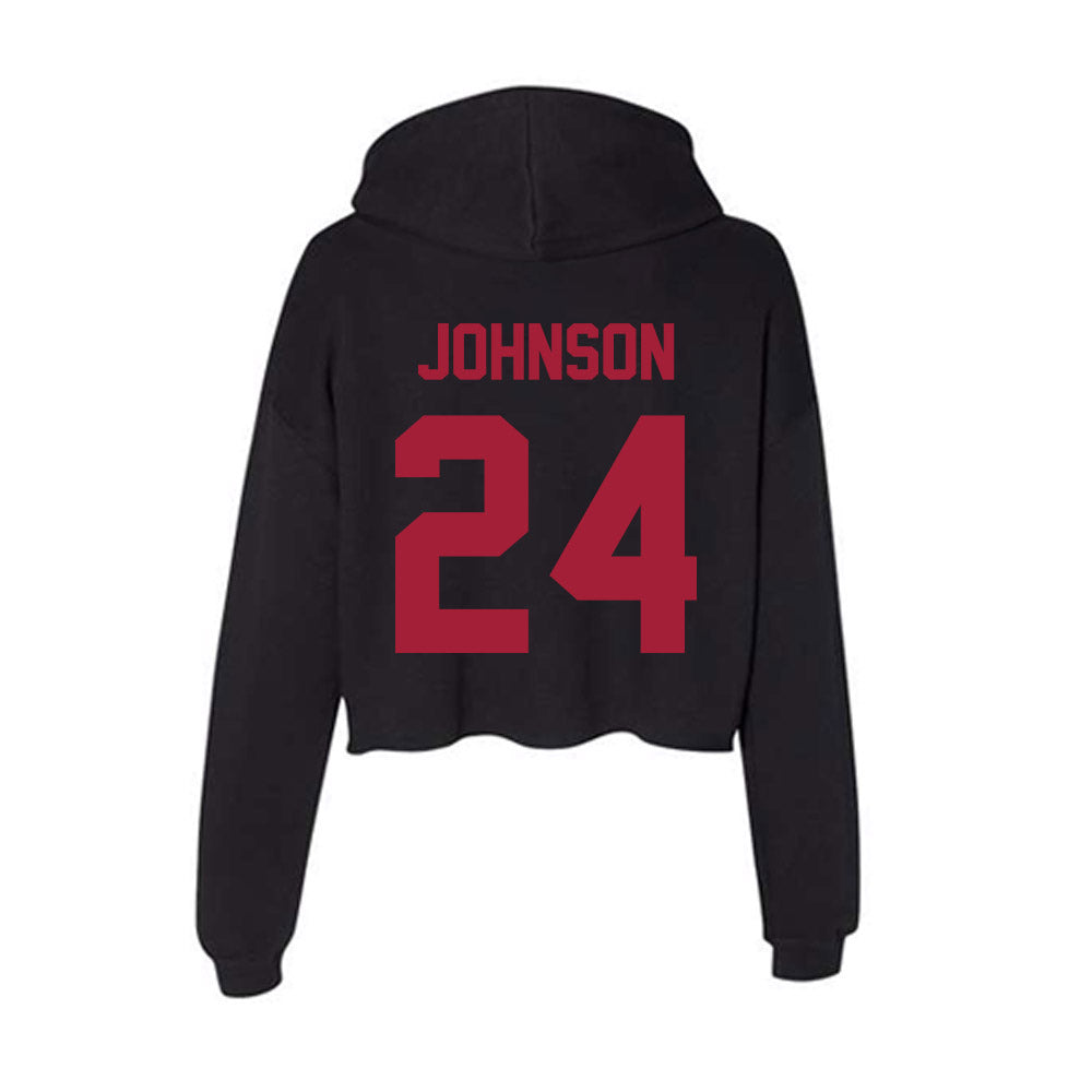 Alabama - Football Alumni : Marquis Johnson - Women's Crop Fleece Hoodie-1