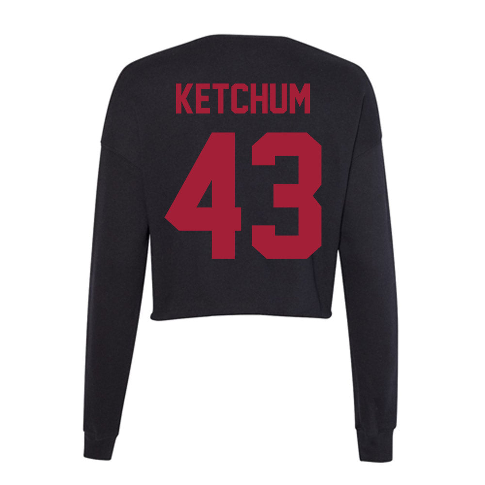 Alabama - NCAA Baseball : Jack Ketchum - Women's Cropped Crew Fleece-1