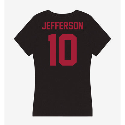 Alabama - NCAA Football : Justin Jefferson - Women's V-Neck T-Shirt-2