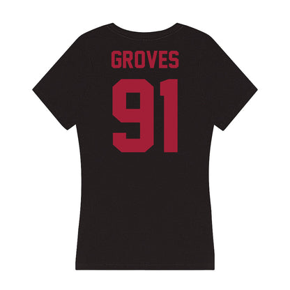 Alabama - Football Alumni : Don Groves - Women's V-Neck T-Shirt-1