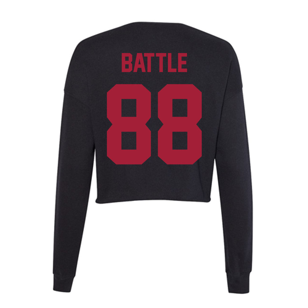 Alabama - Football Alumni : Marco Battle - Women's Cropped Crew Fleece-1