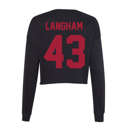 Alabama - Football Alumni : Antonio Langham - Women's Cropped Crew Fleece-1