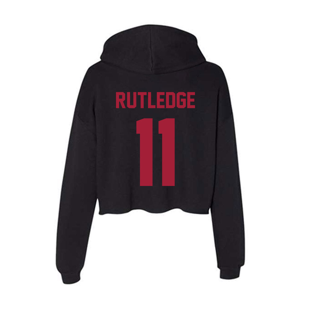 Alabama - Football Alumni : Jeff Rutledge - Women's Crop Fleece Hoodie-1