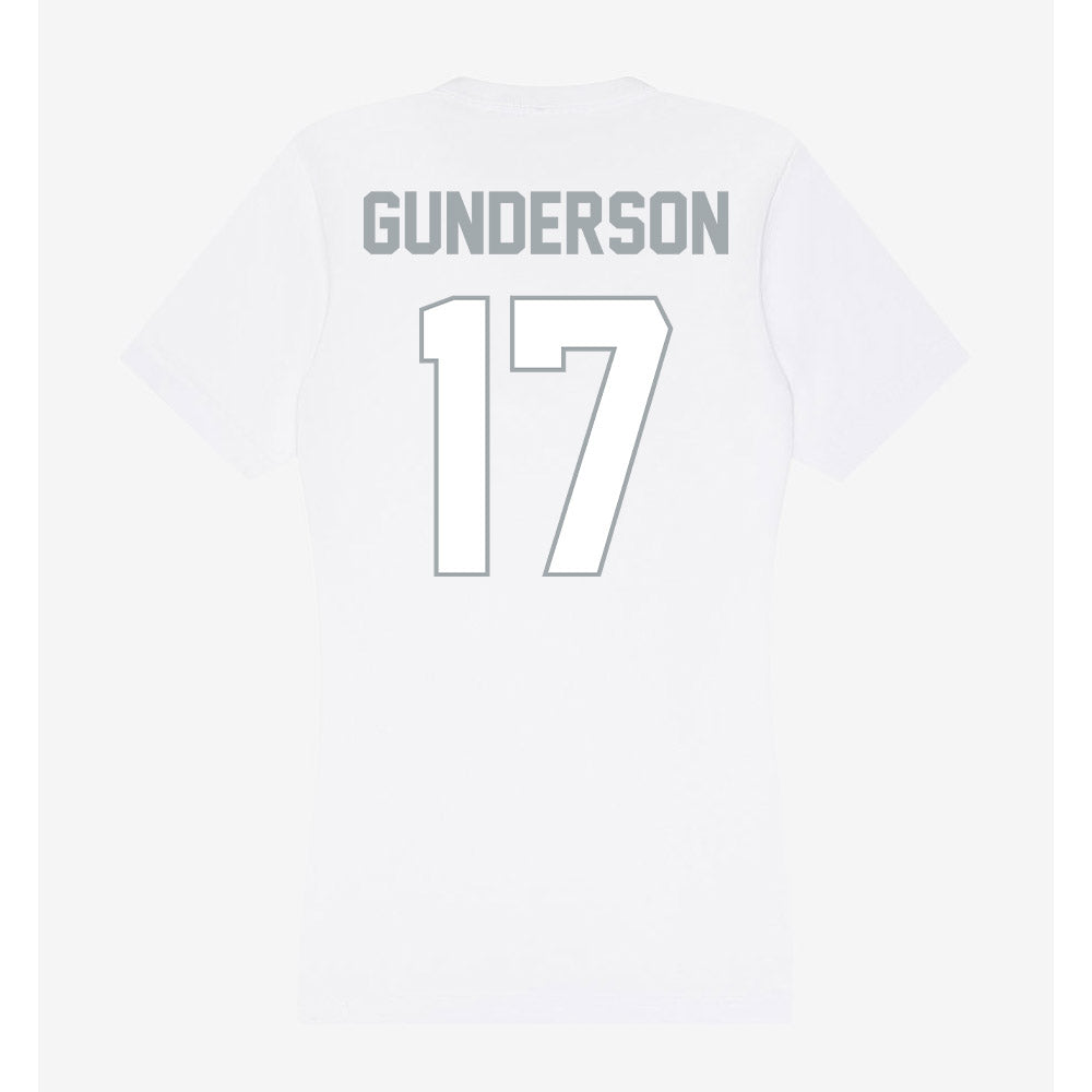 Ohio State - NCAA Men's Ice Hockey : Landen Gunderson - Women's V-Neck T-Shirt-1