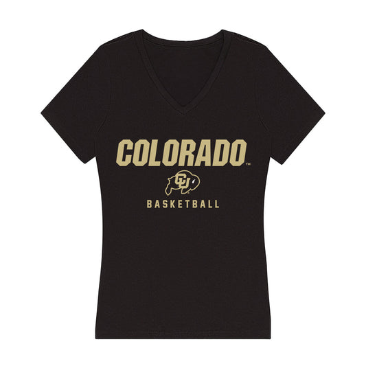 Colorado - NCAA Men's Basketball : Andrew Crawford - Women's V-Neck T-Shirt-0