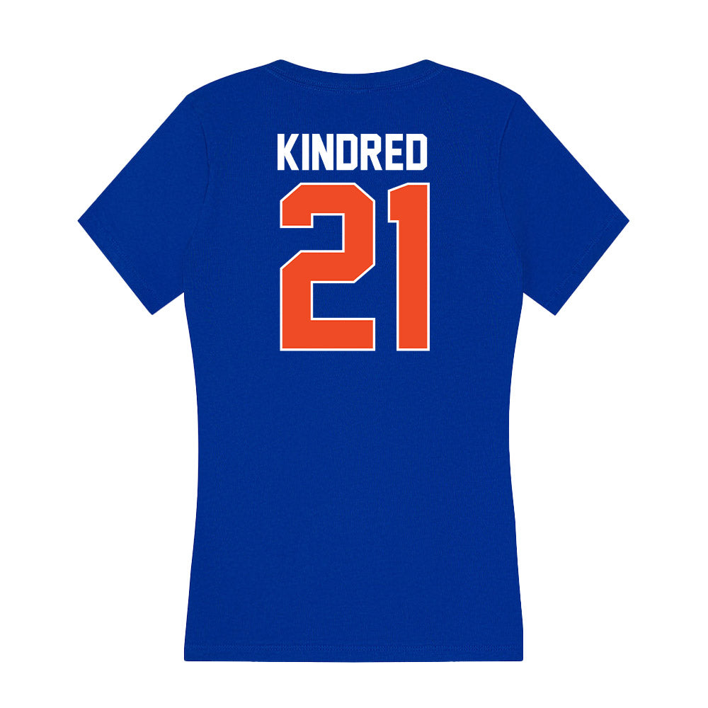 Florida - NCAA Women's Basketball : Eriny Kindred - Women's V-Neck T-Shirt-1