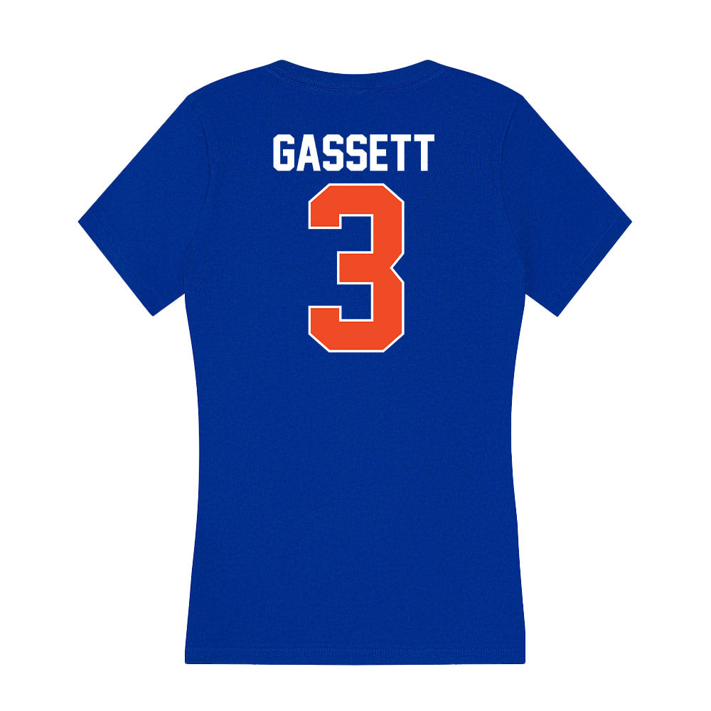 Florida - NCAA Women's Basketball : Alexia Gassett - Women's V-Neck T-Shirt-1