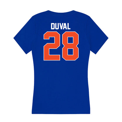 Florida - NCAA Women's Soccer : Emma Duval - Women's V-Neck T-Shirt-1