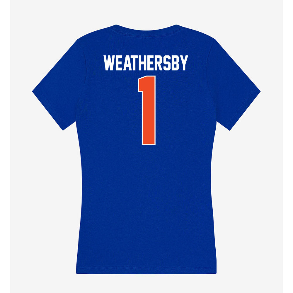 Florida - NCAA Women's Basketball : Jade Weathersby - Women's V-Neck T-Shirt-1