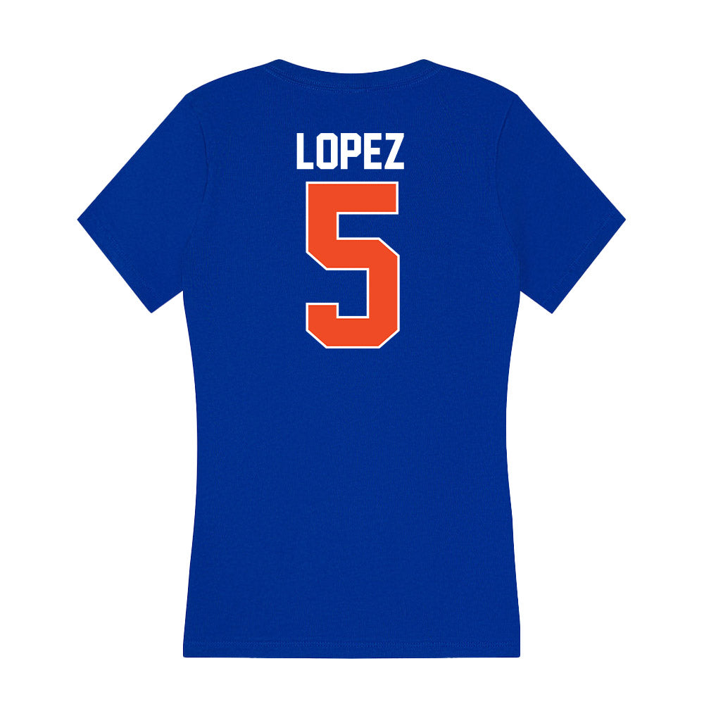 Florida - NCAA Women's Tennis : Qavia Lopez - Women's V-Neck T-Shirt-1