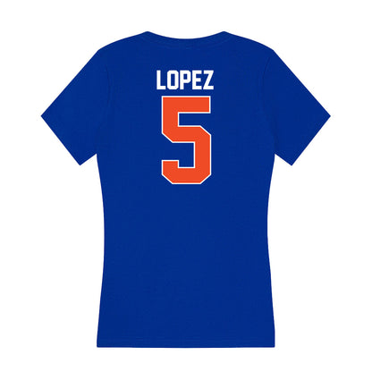 Florida - NCAA Women's Tennis : Qavia Lopez - Women's V-Neck T-Shirt-1