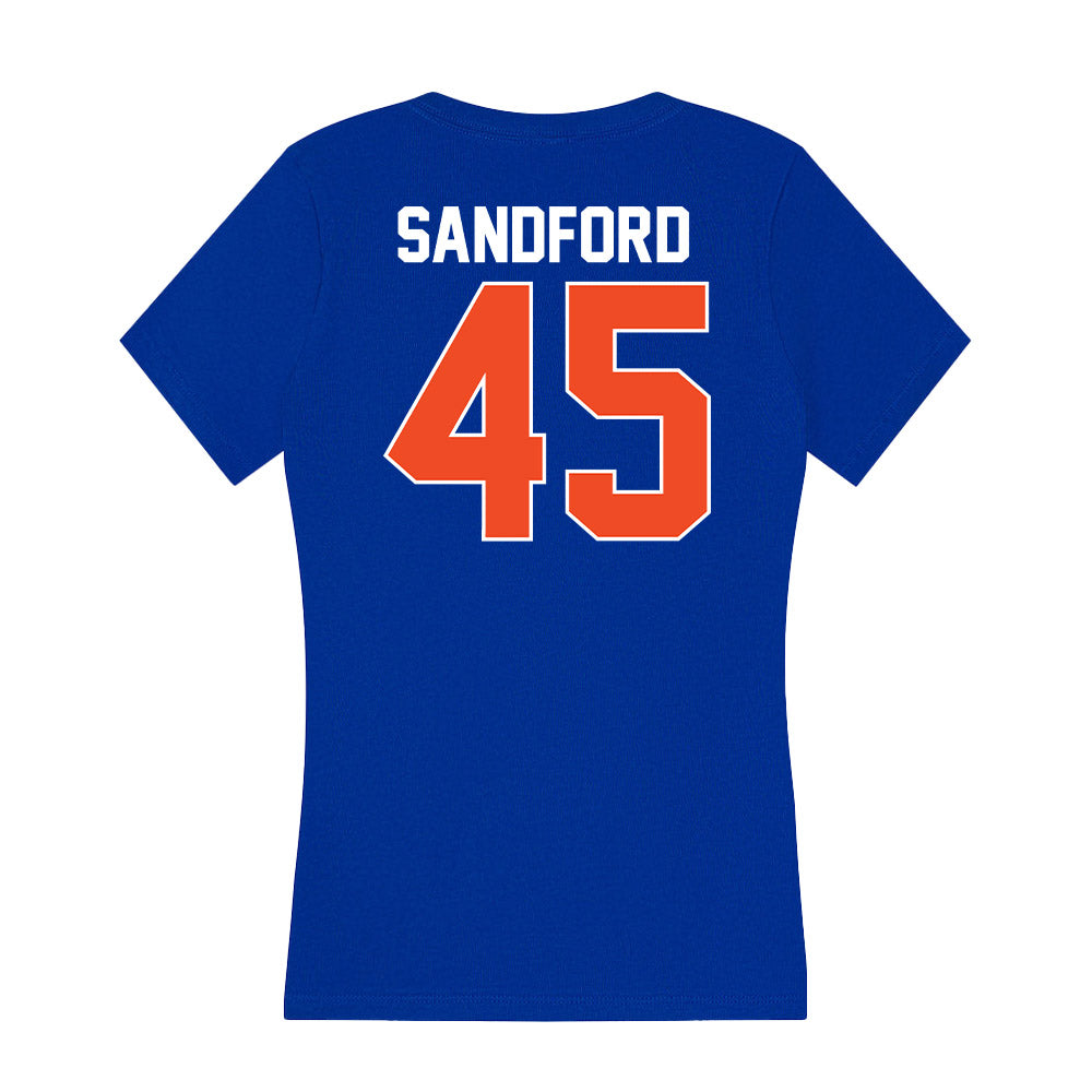 Florida - NCAA Baseball : Schuyler Sandford - Women's V-Neck T-Shirt-1