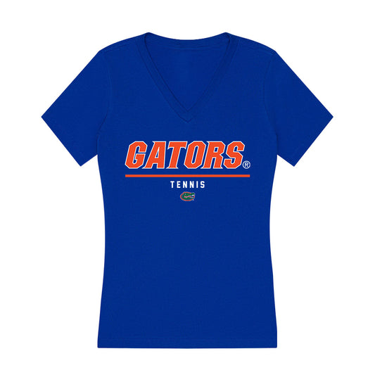 Florida - NCAA Men's Tennis : JanMagnus Johnson - Women's V-Neck T-Shirt-0