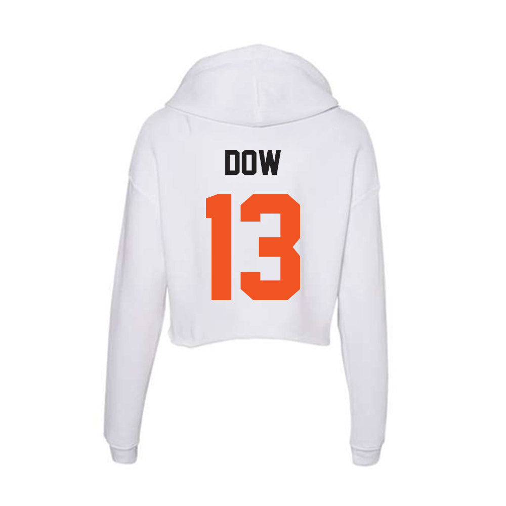 Oklahoma State - NCAA Men's Basketball : Connor Dow - Women's Crop Fleece Hoodie-1