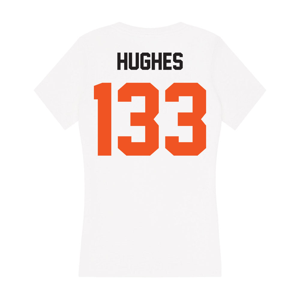 Oklahoma State - NCAA Wrestling : Cael Hughes - Women's V-Neck T-Shirt-1