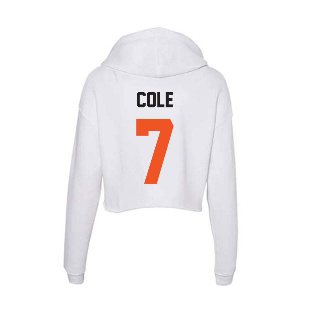 Oklahoma State - NCAA Men's Basketball : Kirk Cole - Women's Crop Fleece Hoodie-1