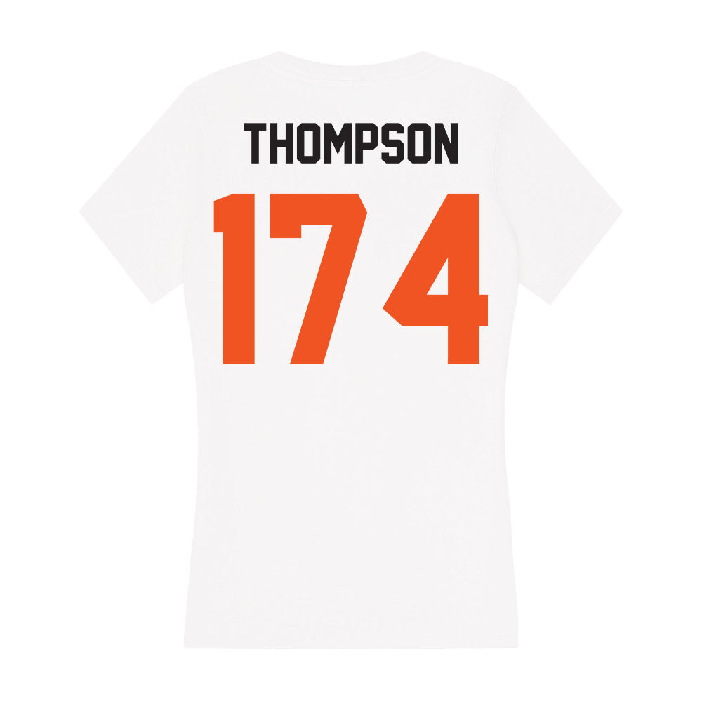 Oklahoma State - NCAA Wrestling : Brayden Thompson - Women's V-Neck T-Shirt-1