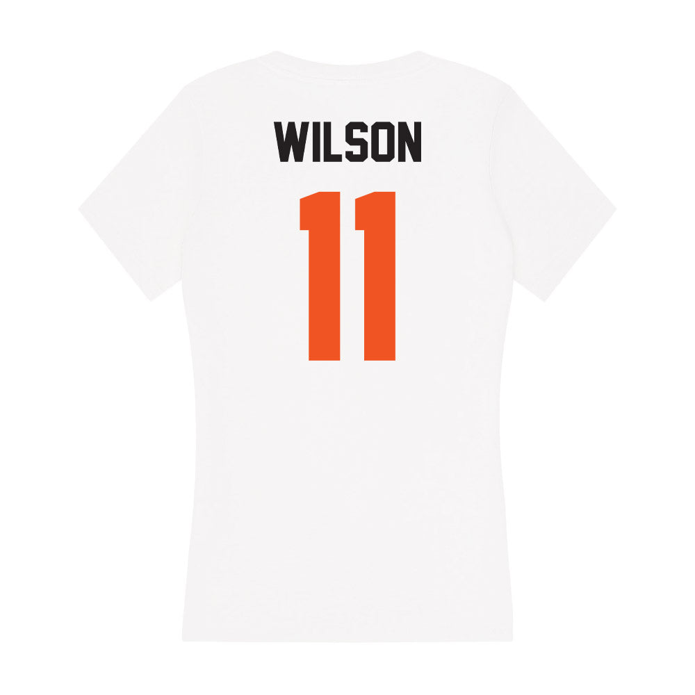 Oklahoma State - NCAA Women's Soccer : Laudan Wilson - Women's V-Neck T-Shirt-1