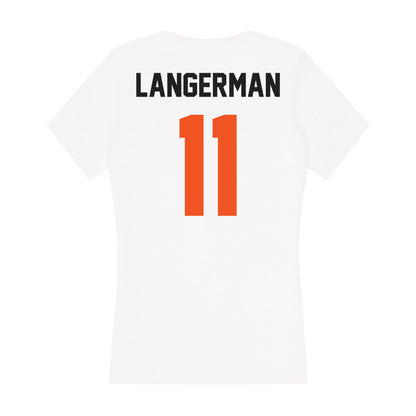 Oklahoma State - NCAA Women's Basketball : Rylee Langerman - Women's V-Neck T-Shirt-1