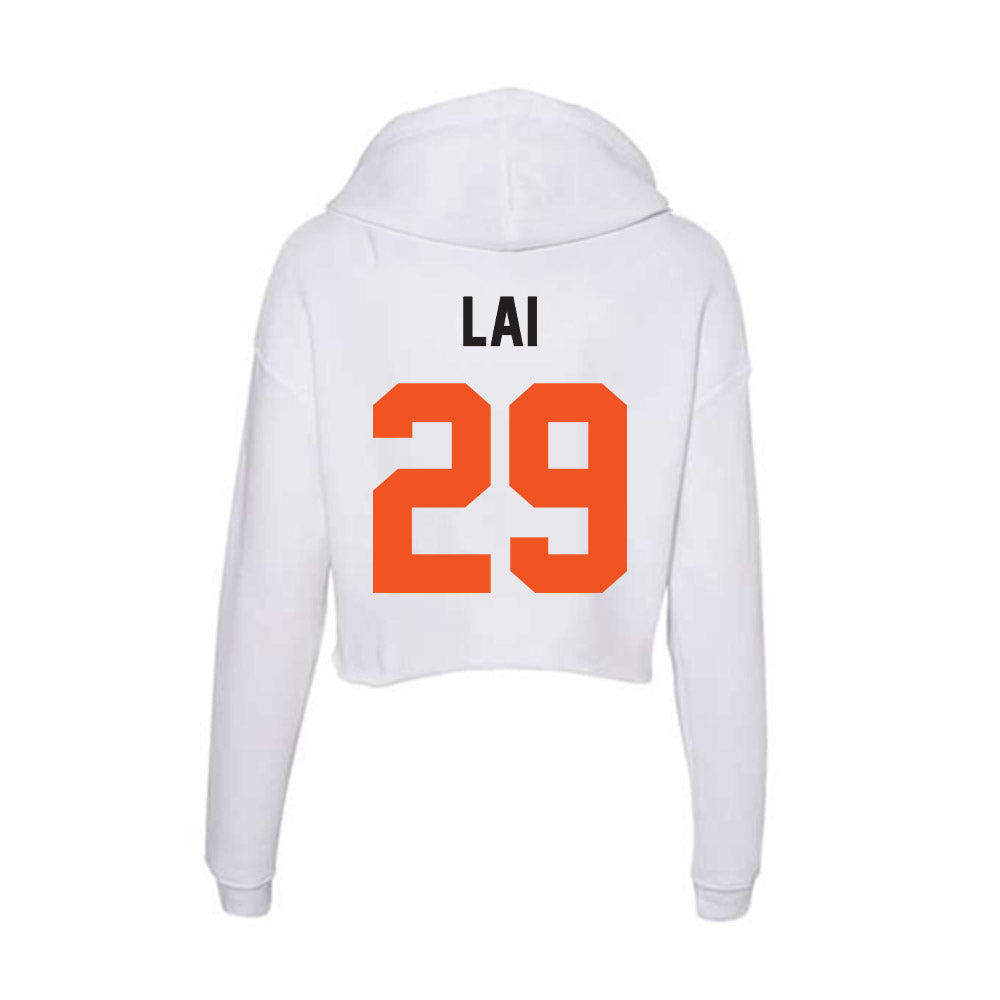 Oklahoma State - NCAA Football : Cooper Lai - Women's Crop Fleece Hoodie-1