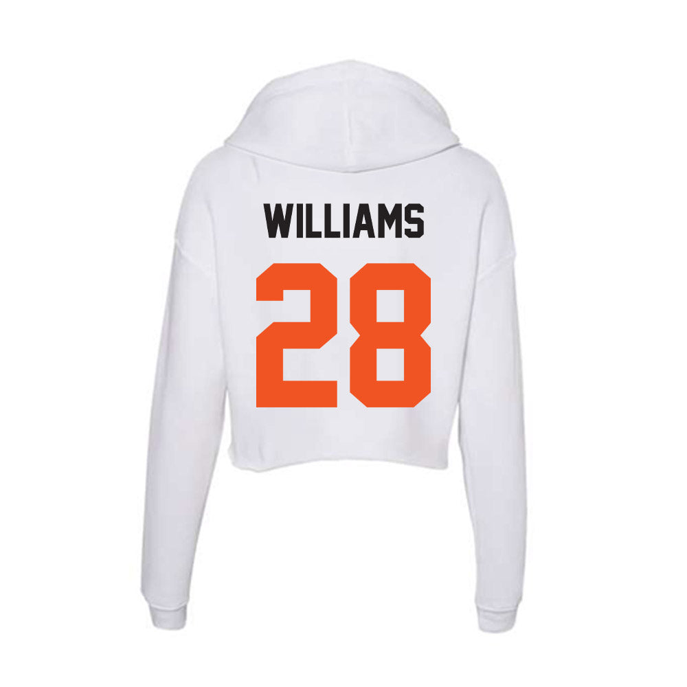 Oklahoma State - NCAA Football : Elijah Williams - Women's Crop Fleece Hoodie-1