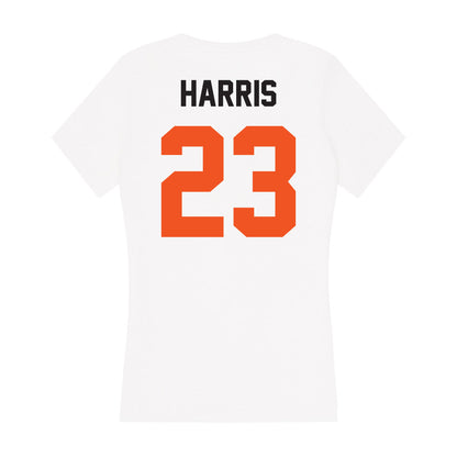 Oklahoma State - NCAA Football : Kenneth Harris - Women's V-Neck T-Shirt-1