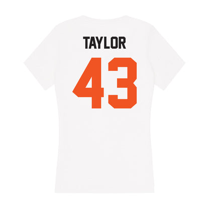 Oklahoma State - NCAA Baseball : Riley Taylor - Women's V-Neck T-Shirt-1