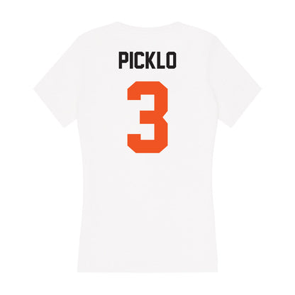 Oklahoma State - NCAA Women's Soccer : Trinity Picklo - Women's V-Neck T-Shirt-1