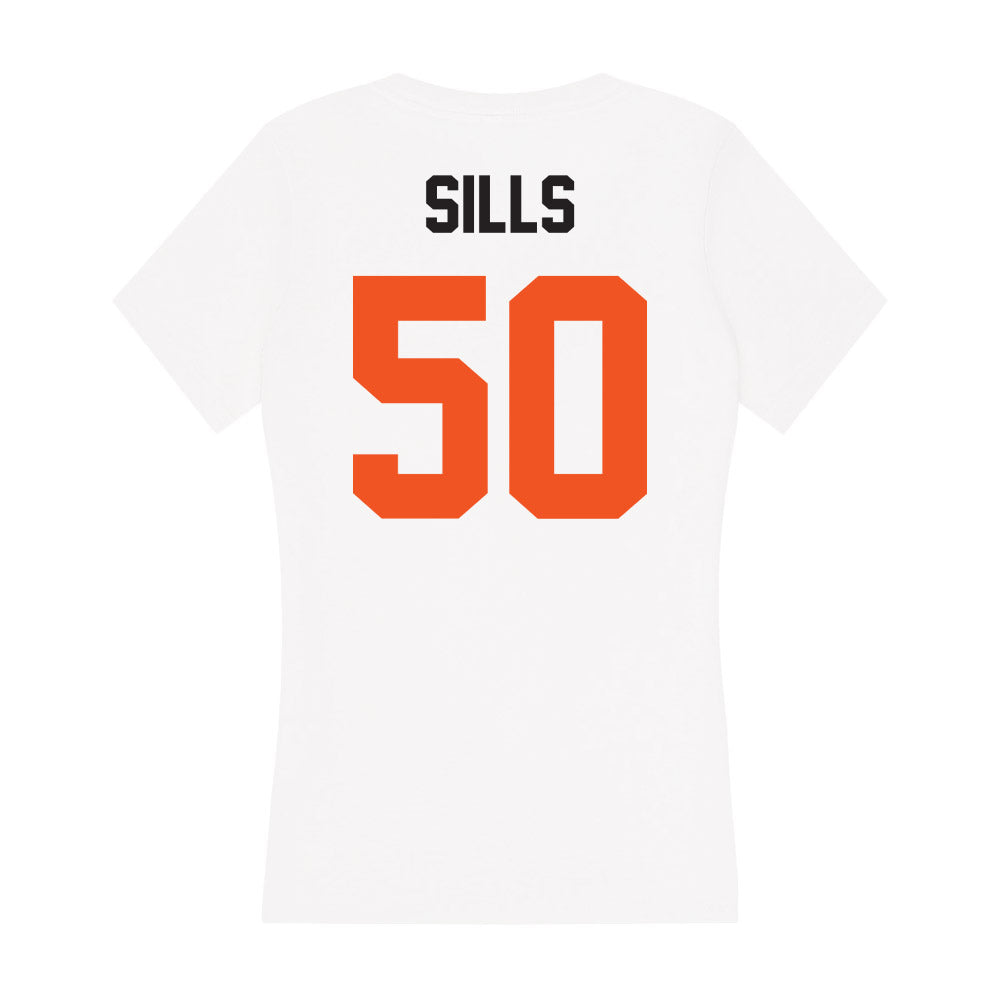 Oklahoma State - NCAA Football : Wiley Sills - Women's V-Neck T-Shirt-1