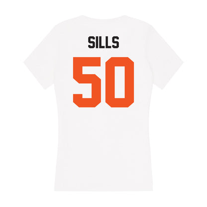 Oklahoma State - NCAA Football : Wiley Sills - Women's V-Neck T-Shirt-1