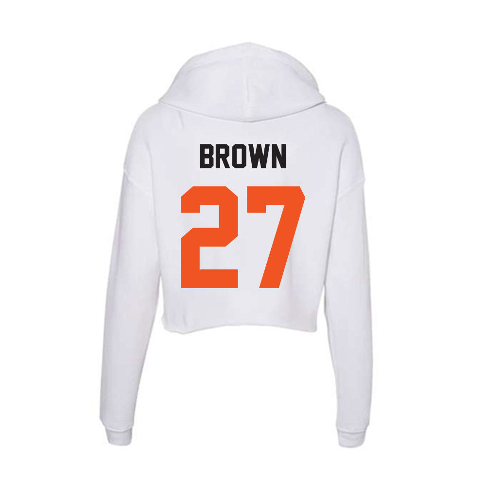 Oklahoma State - NCAA Baseball : Matthew Brown - Women's Crop Fleece Hoodie-1