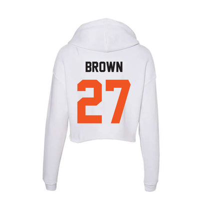 Oklahoma State - NCAA Baseball : Matthew Brown - Women's Crop Fleece Hoodie-1