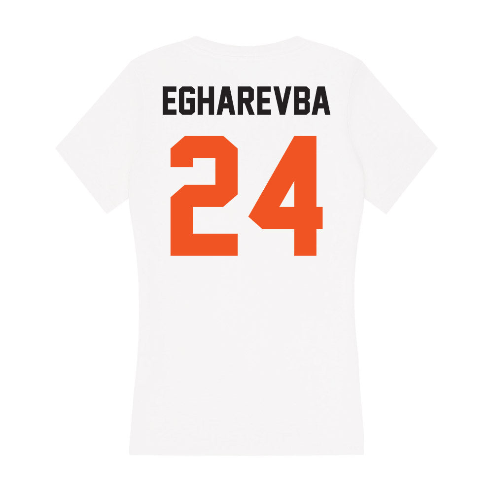 Oklahoma State - NCAA Women's Basketball : Praise Egharevba - Women's V-Neck T-Shirt-1