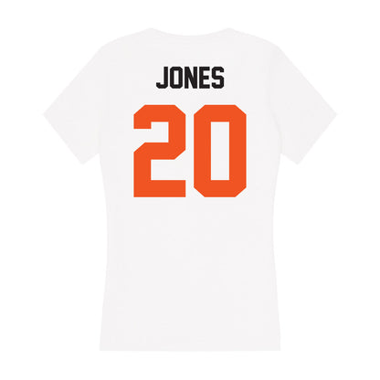 Oklahoma State - NCAA Women's Basketball : Stacie Jones - Women's V-Neck T-Shirt-1