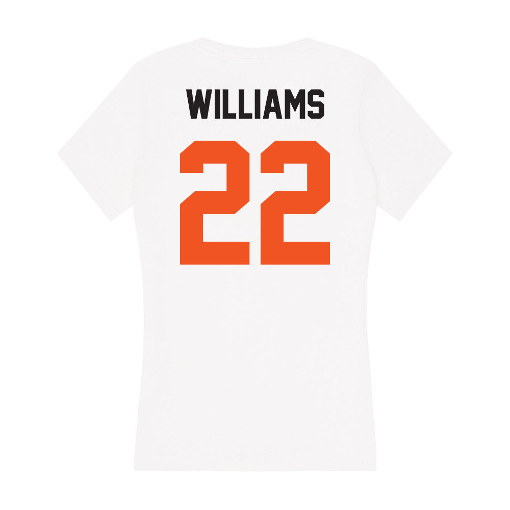 Oklahoma State - NCAA Football : CJ Williams - Women's V-Neck T-Shirt-1