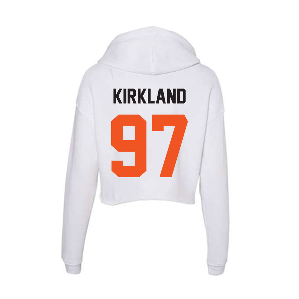 Oklahoma State - NCAA Football : Justin Kirkland - Women's Crop Fleece Hoodie-1