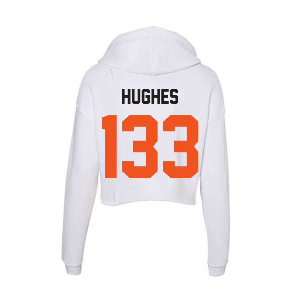 Oklahoma State - NCAA Wrestling : Cael Hughes - Women's Crop Fleece Hoodie-1