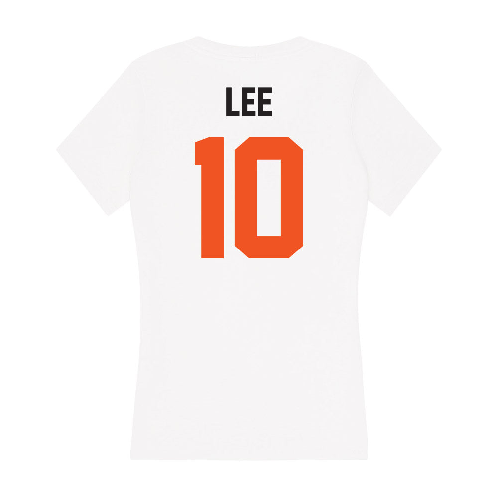 Oklahoma State - NCAA Women's Soccer : Alexis Lee - Women's V-Neck T-Shirt-1