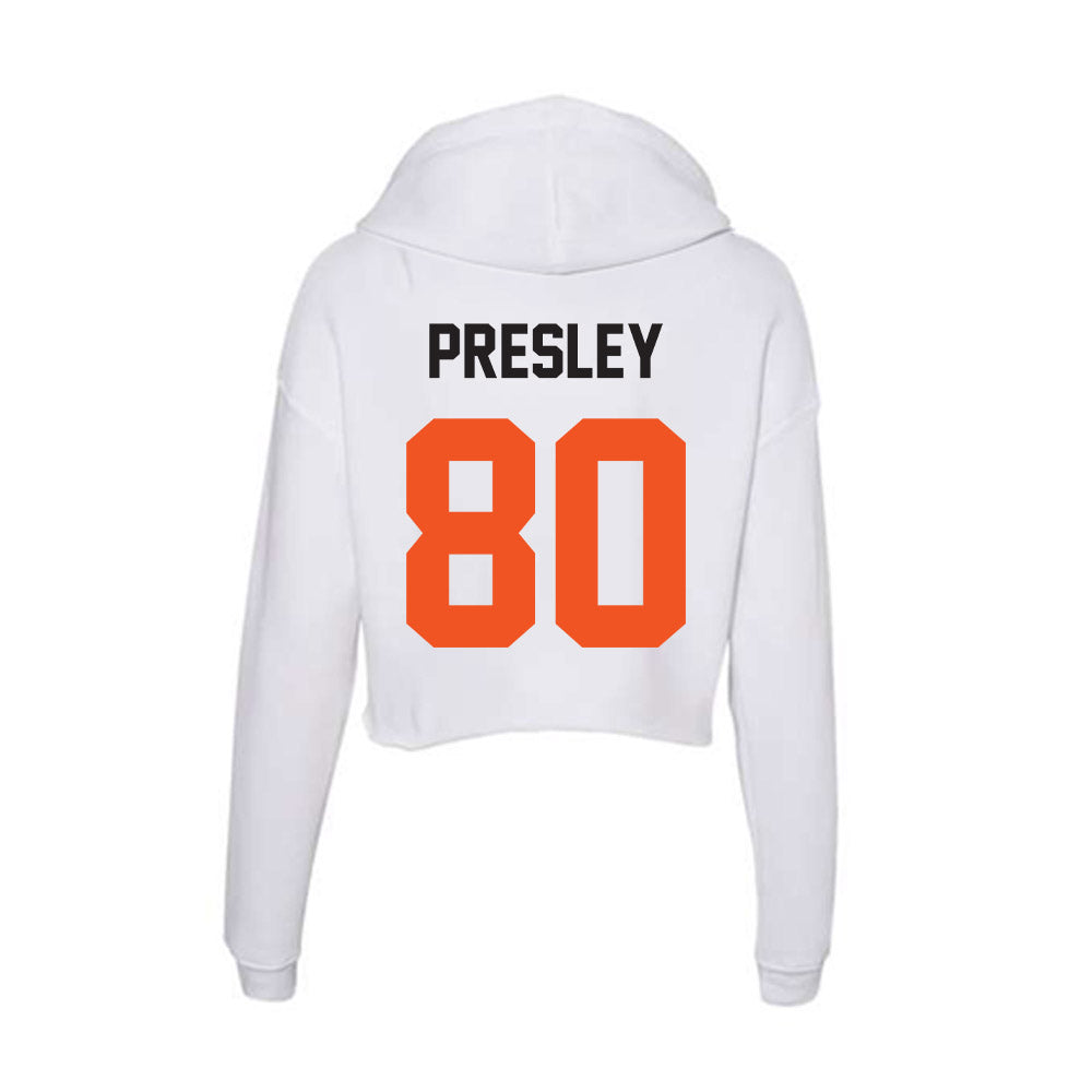 Oklahoma State - NCAA Football : Brennan Presley - Women's Crop Fleece Hoodie-1