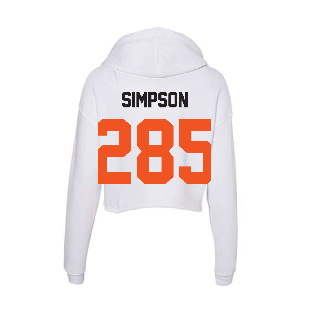 Oklahoma State - NCAA Wrestling : Hayden Simpson - Women's Crop Fleece Hoodie-1