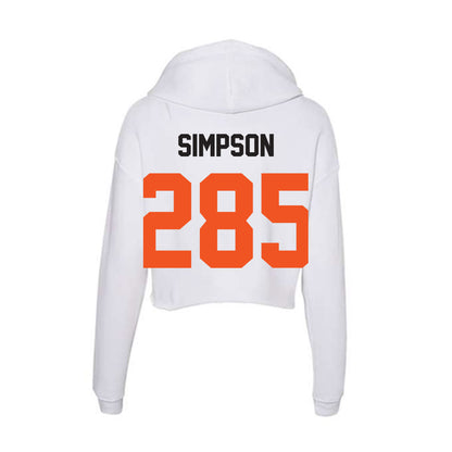 Oklahoma State - NCAA Wrestling : Hayden Simpson - Women's Crop Fleece Hoodie-1
