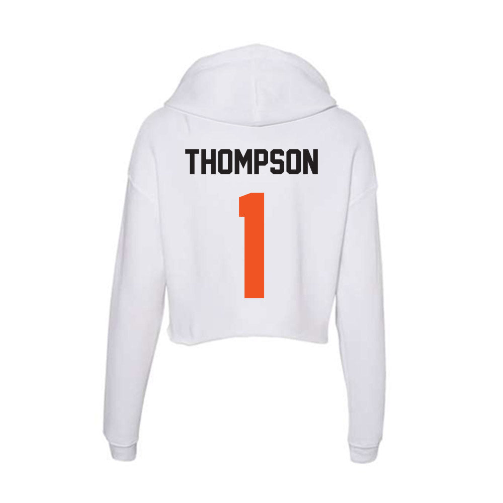 Oklahoma State - NCAA Men's Basketball : Bryce Thompson - Women's Crop Fleece Hoodie-1