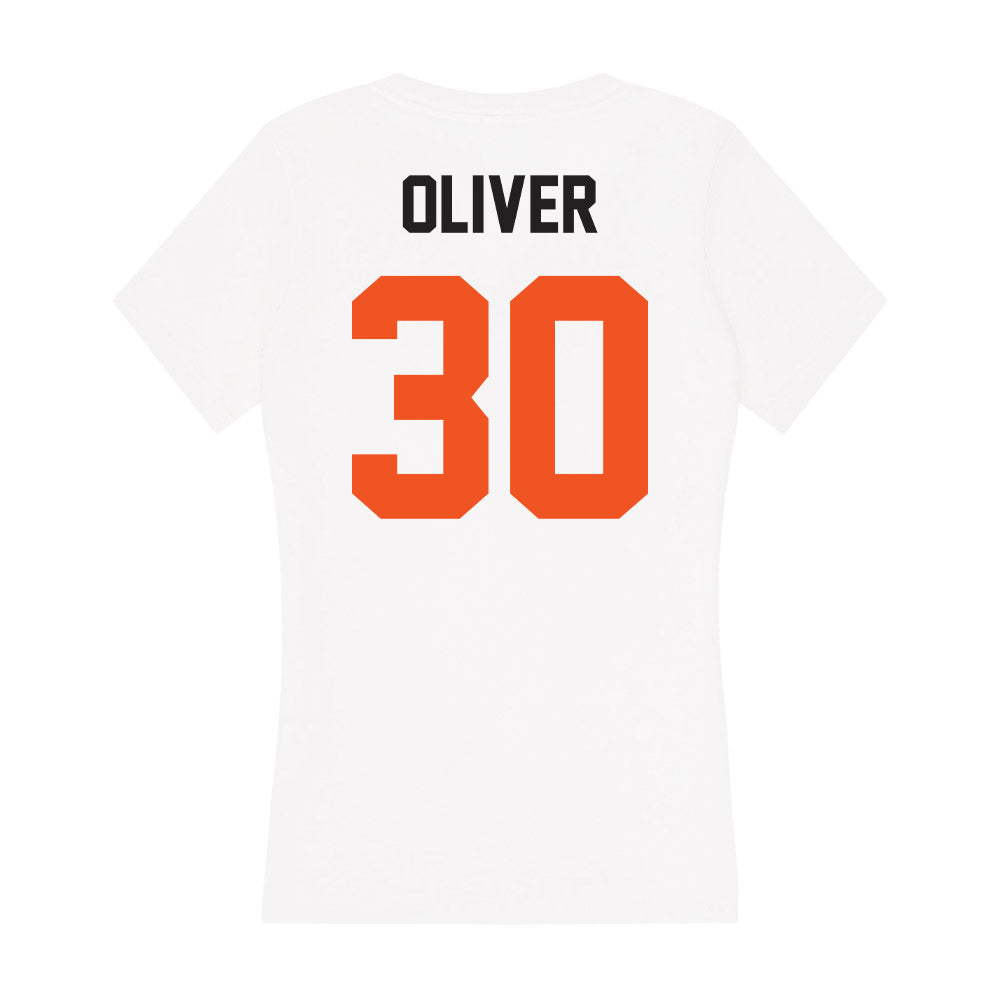 Oklahoma State - NCAA Football : Collin Oliver - Women's V-Neck T-Shirt-1