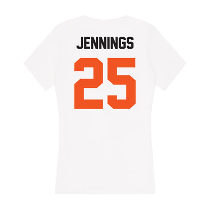 Oklahoma State - NCAA Men's Basketball : Robert Jennings - Women's V-Neck T-Shirt-1