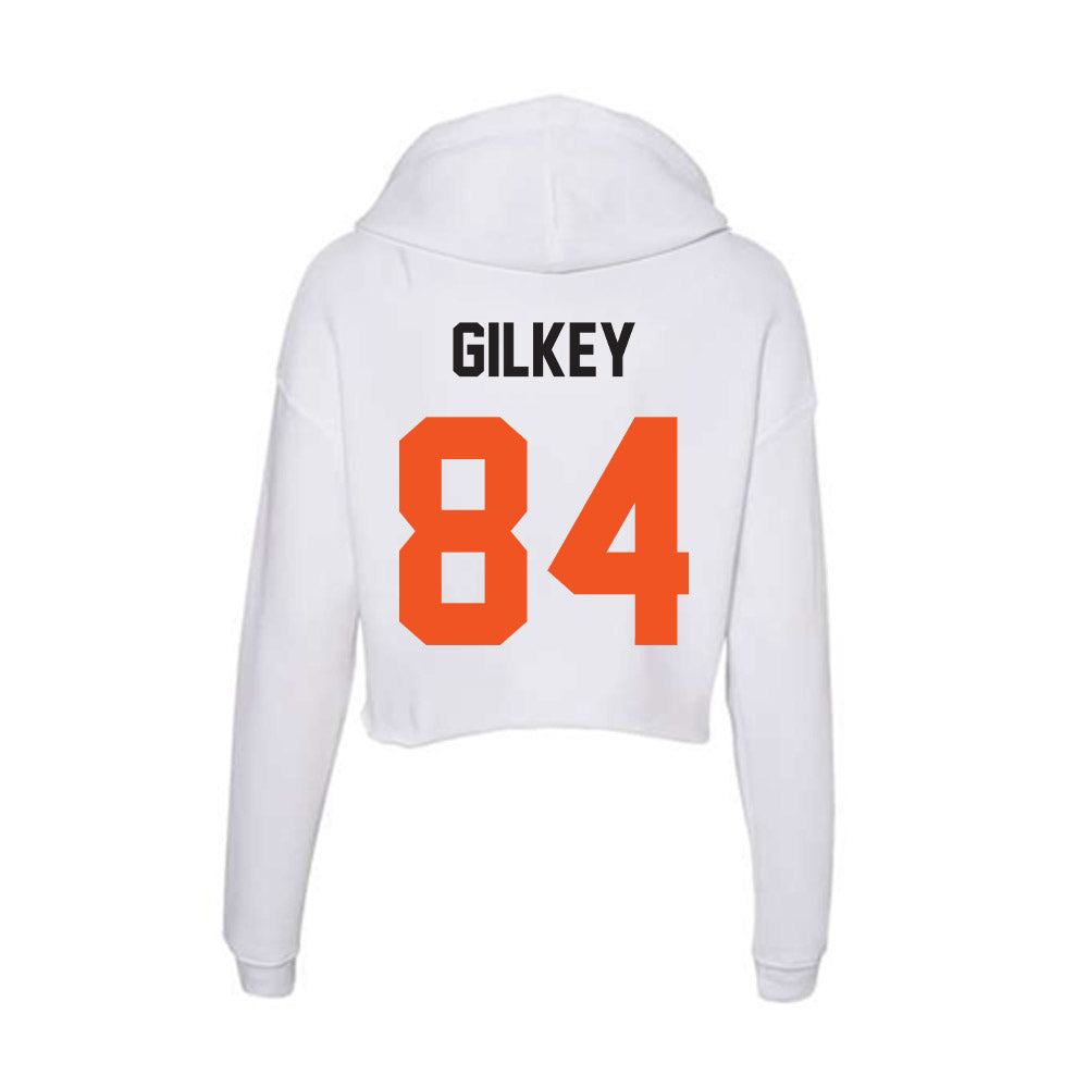 Oklahoma State - NCAA Football : Mason Gilkey - Women's Crop Fleece Hoodie-1