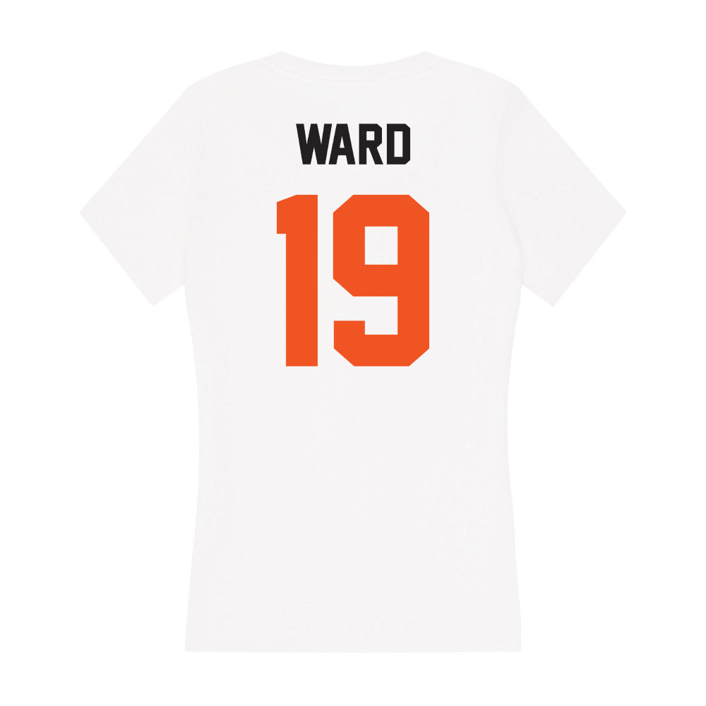 Oklahoma State - NCAA Football : Logan Ward - Women's V-Neck T-Shirt-1