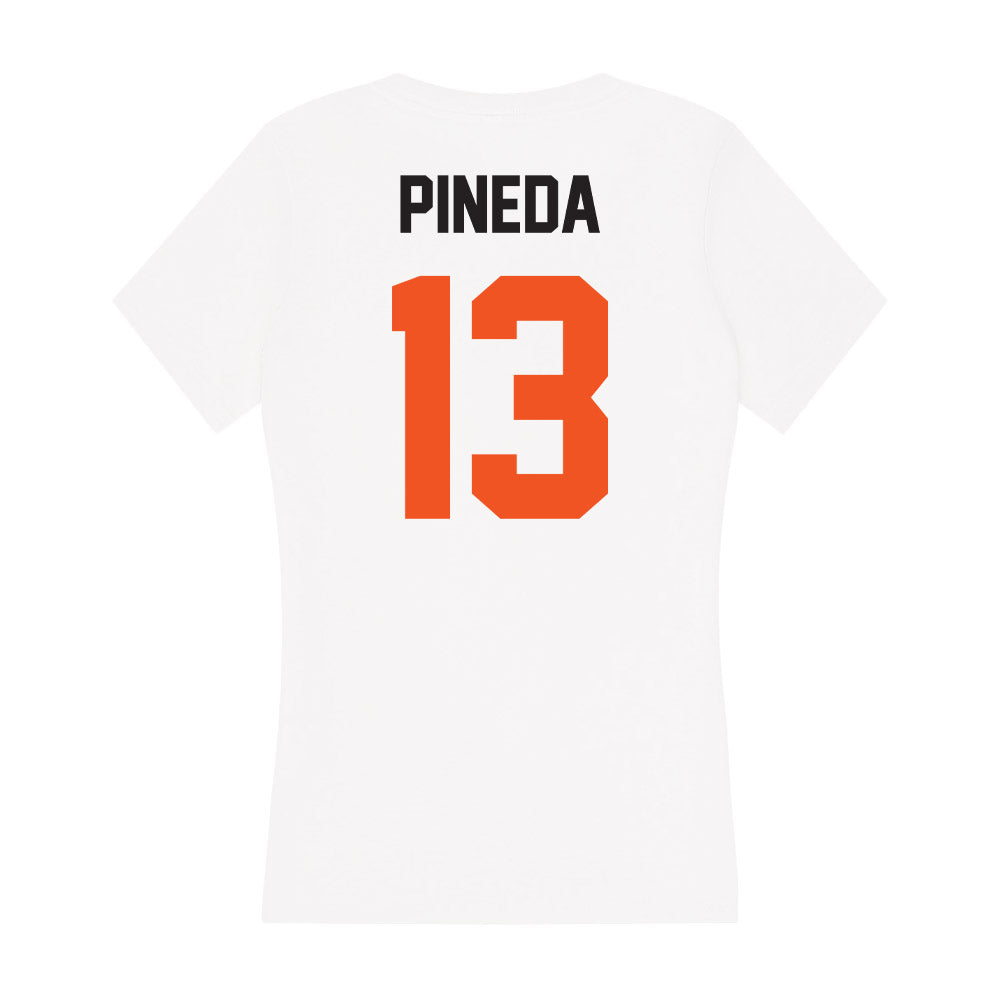 Oklahoma State - NCAA Women's Soccer : Xcaret Pineda - Women's V-Neck T-Shirt-1