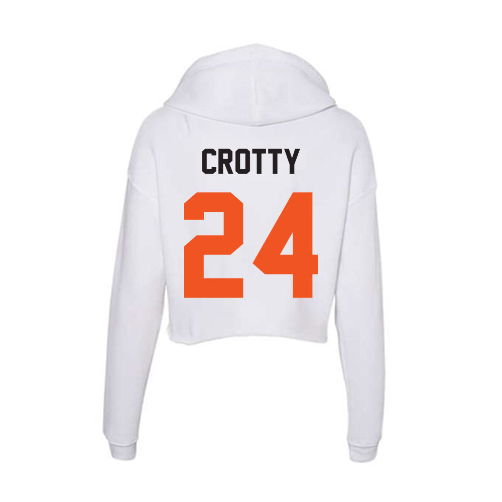 Oklahoma State - NCAA Men's Basketball : Ryan Crotty - Women's Crop Fleece Hoodie-1