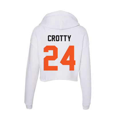 Oklahoma State - NCAA Men's Basketball : Ryan Crotty - Women's Crop Fleece Hoodie-1