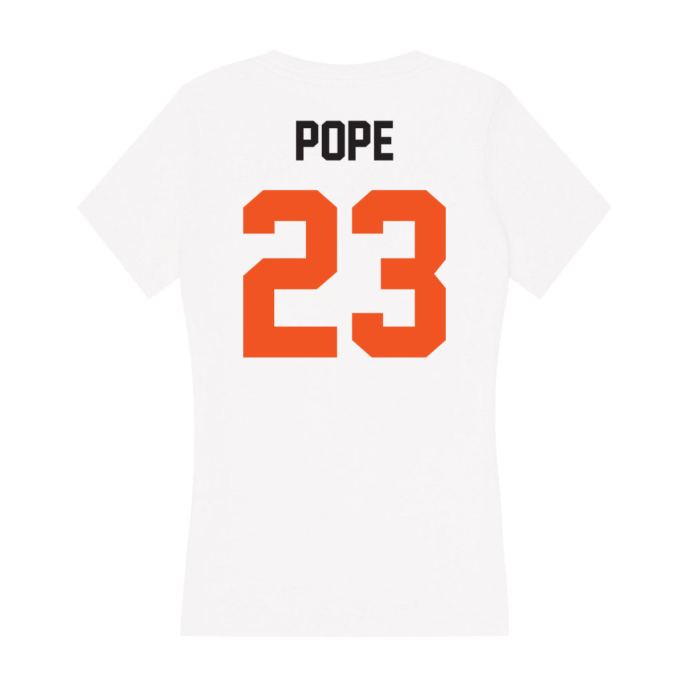 Oklahoma State - NCAA Football : Jalen Pope - Women's V-Neck T-Shirt-1